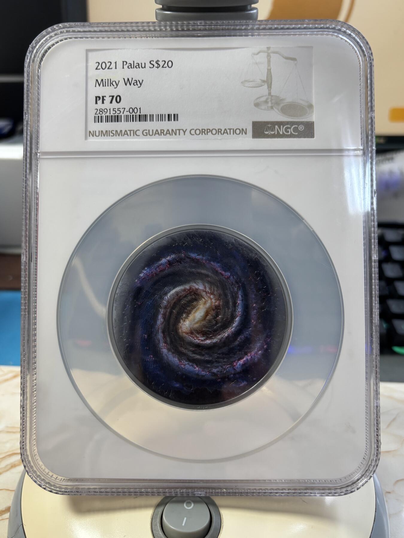 第183期拍卖 帕劳2021年最后的边疆银河3盎司彩银币NGC-PF70无盒无证书，999银，发行333枚