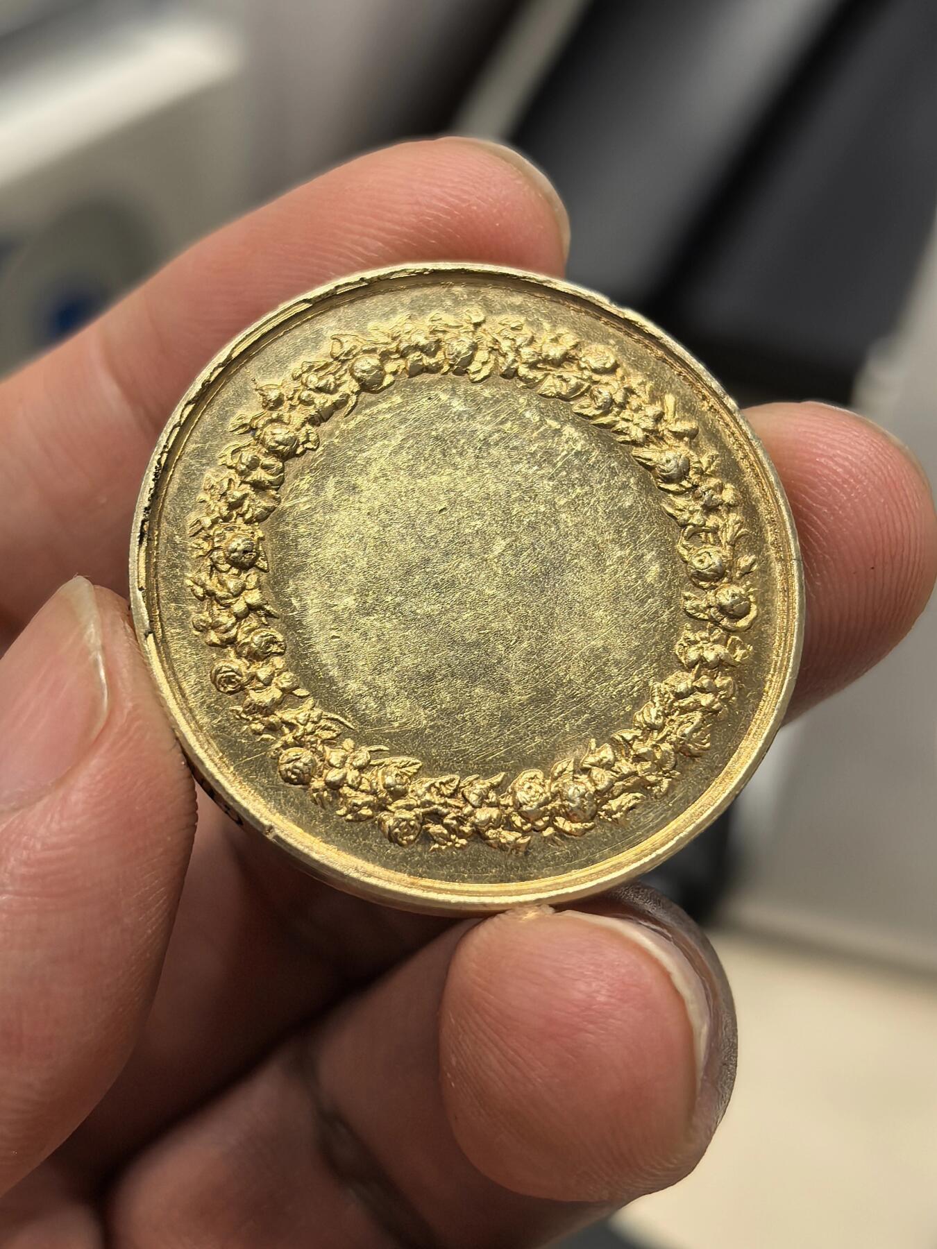 博洋堂世界钱币拍卖第149期（全场包邮） 1864年法国银镀金结婚银章，32MM。品相极佳，双面车轮转光，底板细腻干净