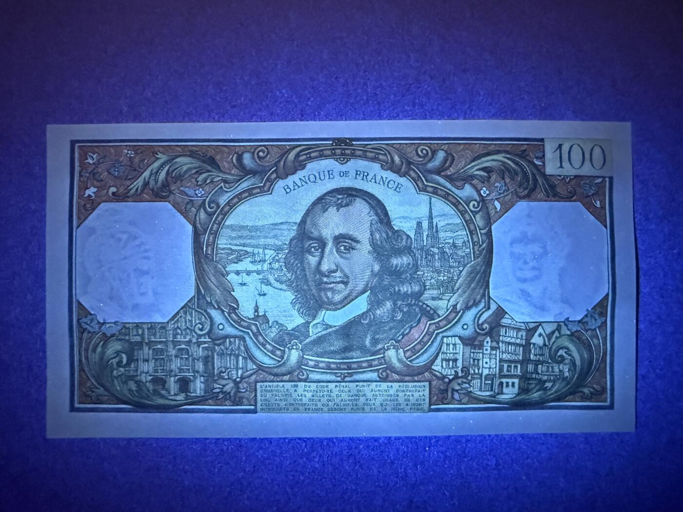 《艾美收藏》第222期-11.30周日外币畅拍 法国100法郎 UNC 1978年 法国古典主义戏剧家高乃依 无47