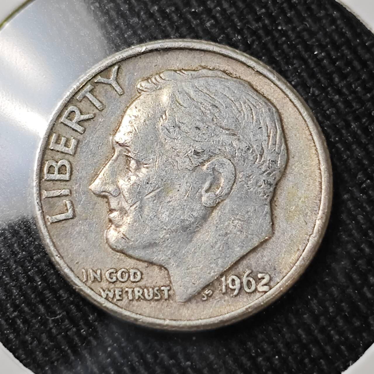 KK钱币收藏小铺 （套币 好品/批量散币 银币）专场  2月预留时间 周末发货    1962美国10分银币