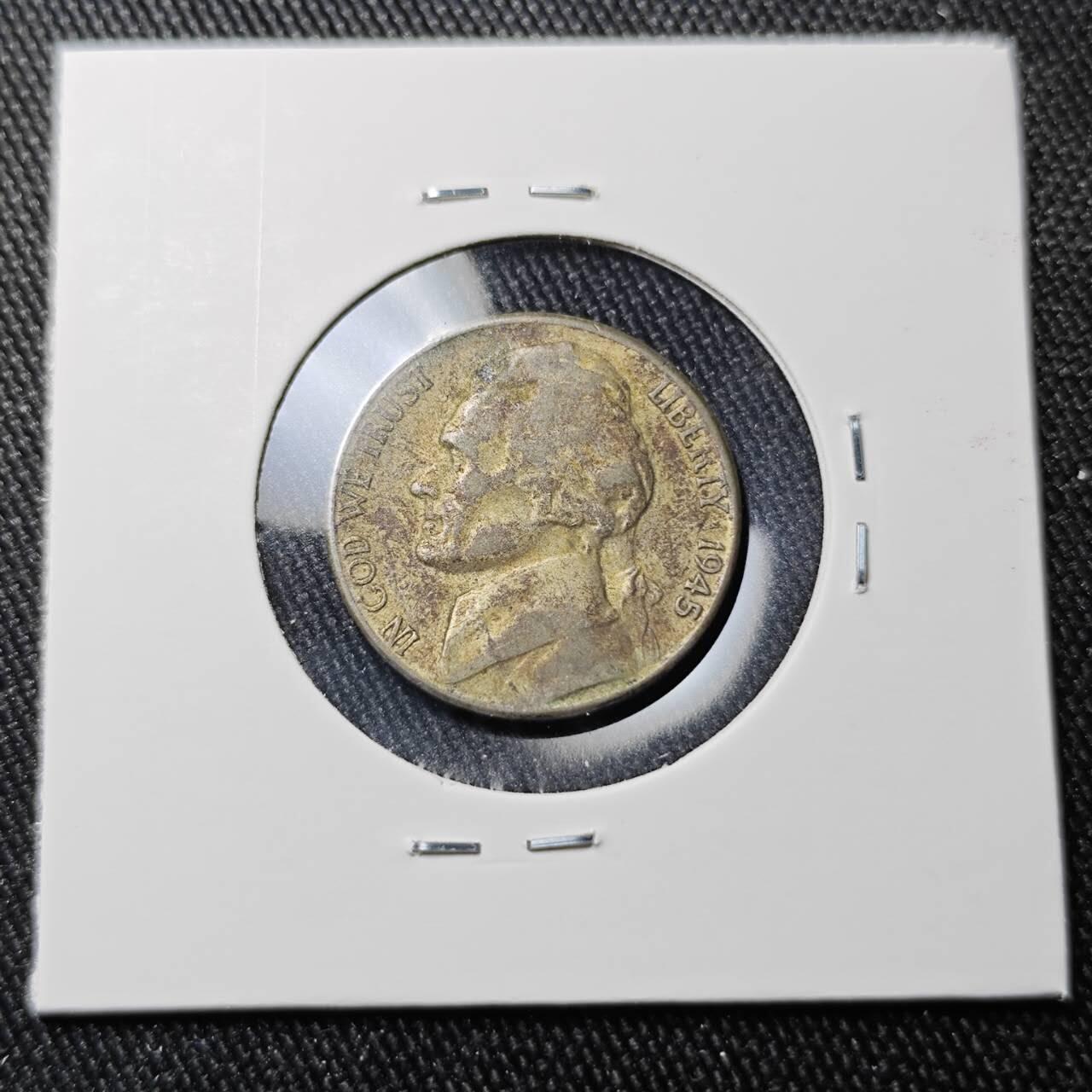 KK钱币收藏小铺 （套币 好品/批量散币 银币）专场  2月预留时间 周末发货  1945美国5分银币 S厂