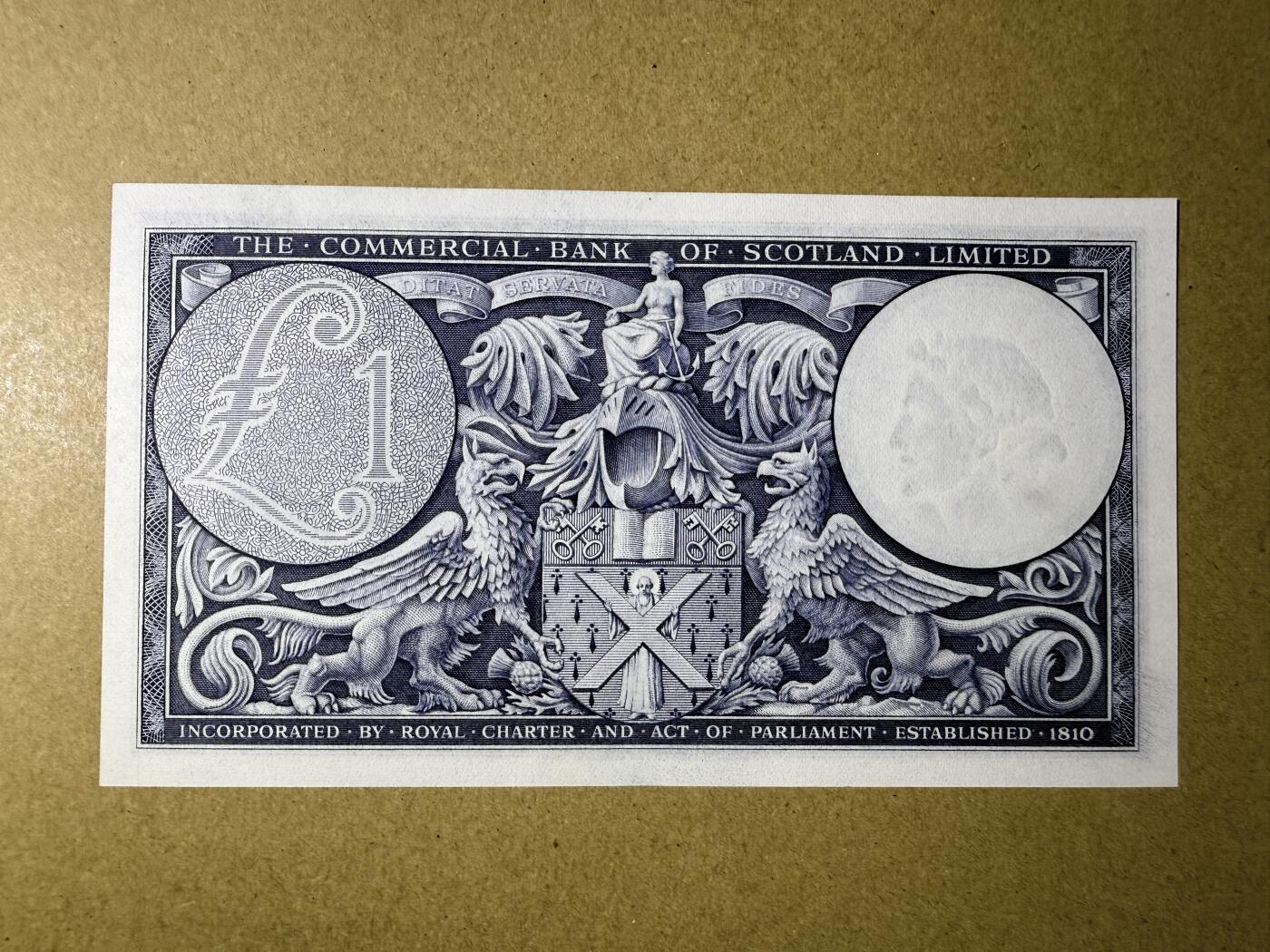 《艾美收藏》第222期-11.30周日外币畅拍 苏格兰1镑 UNC 商业银行 1954年早期版本