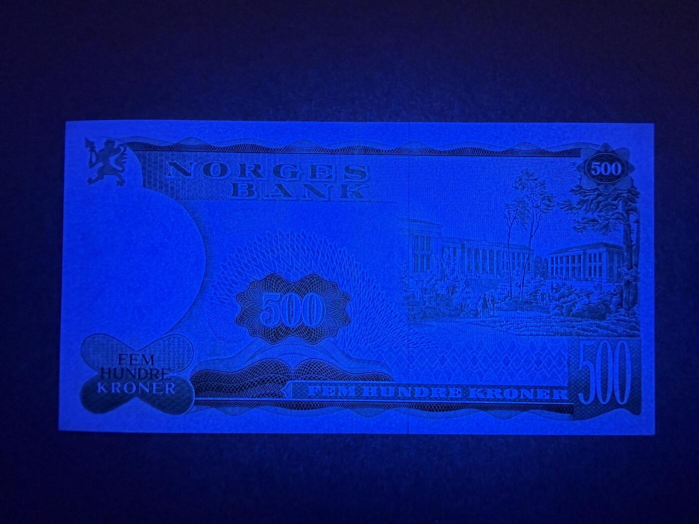 《艾美收藏》第222期-11.30周日外币畅拍 挪威500克朗 AU 1985年A冠 挪威数学家阿贝尔 中折