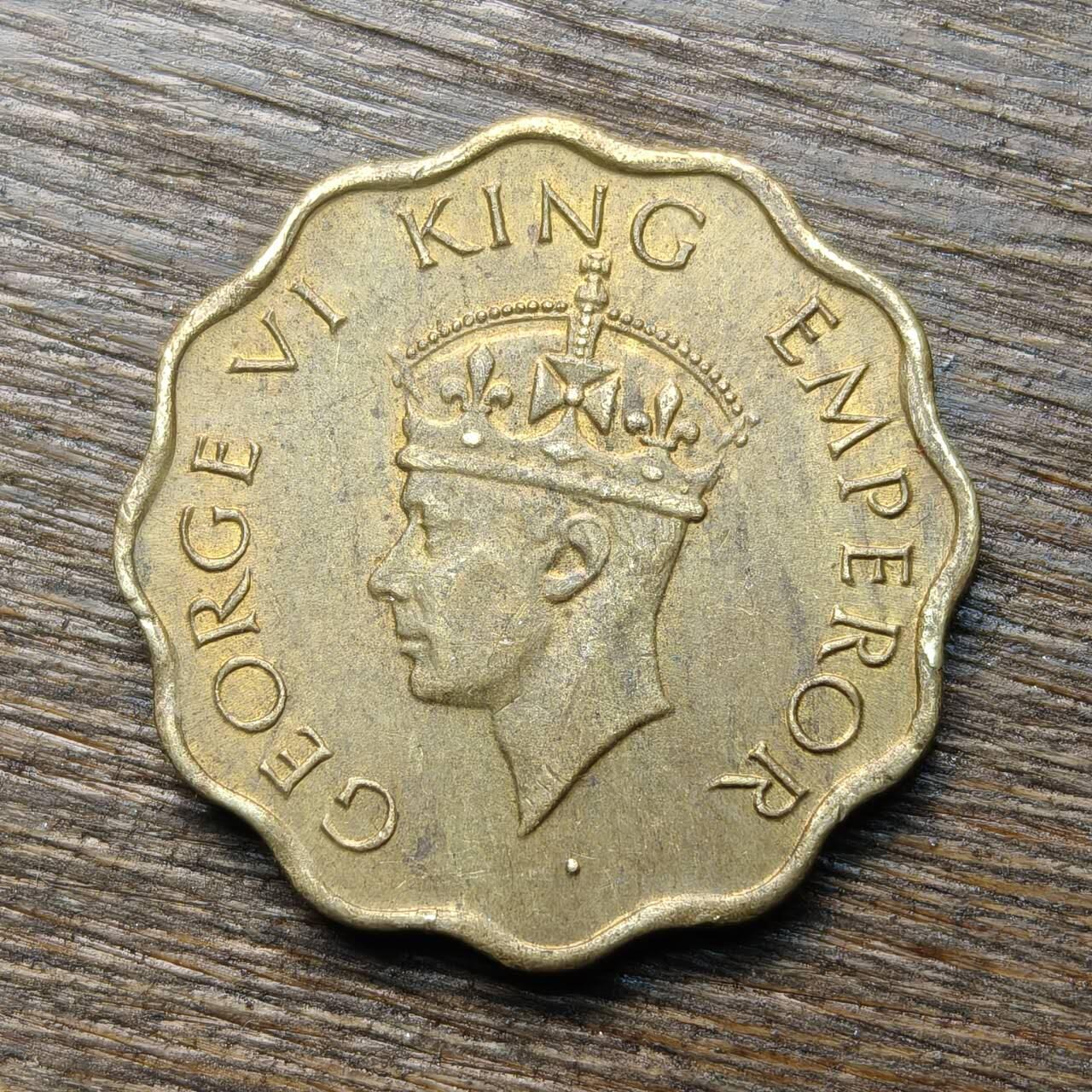 【铜匠收藏】★第133场★散币场，无佣金，30包邮。不满30元，支付5元运费。《接受代拍 代送NGC评级》 英属印度 1945年 1安娜 铜币 乔治六世