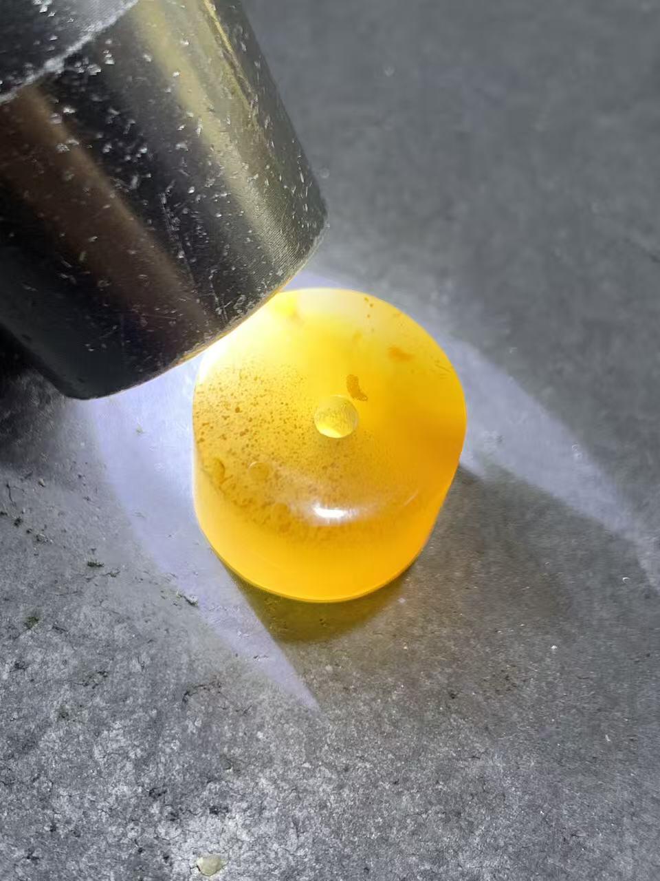 蒙料冻料飘金沙鸡油黄战国红玛瑙通货墩子一个