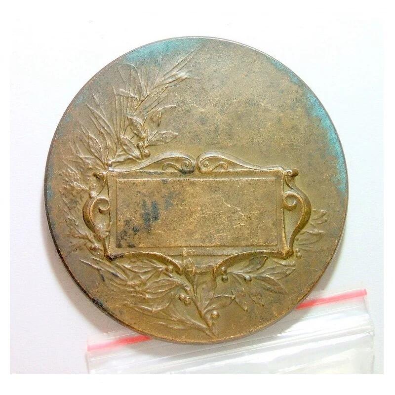 法国1900年前后 女神+射击节高浮雕精制大铜章 55MM