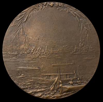 修遠堂世界钱币第九十五期 - 20世纪初法国卡昂赛船会大铜章 景观  50 mm，54.87 g