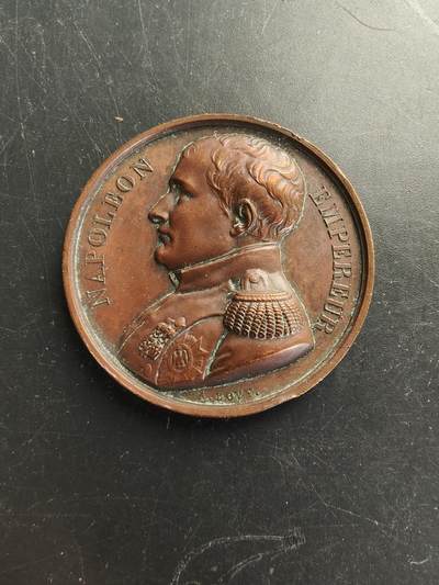 老王徽章第166期 - 法国拿破仑魂归故里大铜章    光边原铸    直径41mm.   重量32.1g