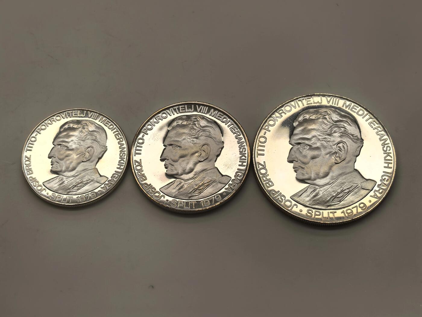 博洋堂世界钱币拍卖第149期（全场包邮） 南斯拉夫1979年铁托150、250、400第纳尔精制银币3枚
