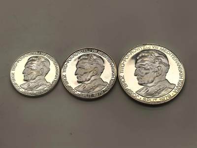 博洋堂世界钱币拍卖第149期（全场包邮） - 南斯拉夫1979年铁托150、250、400第纳尔精制银币3枚