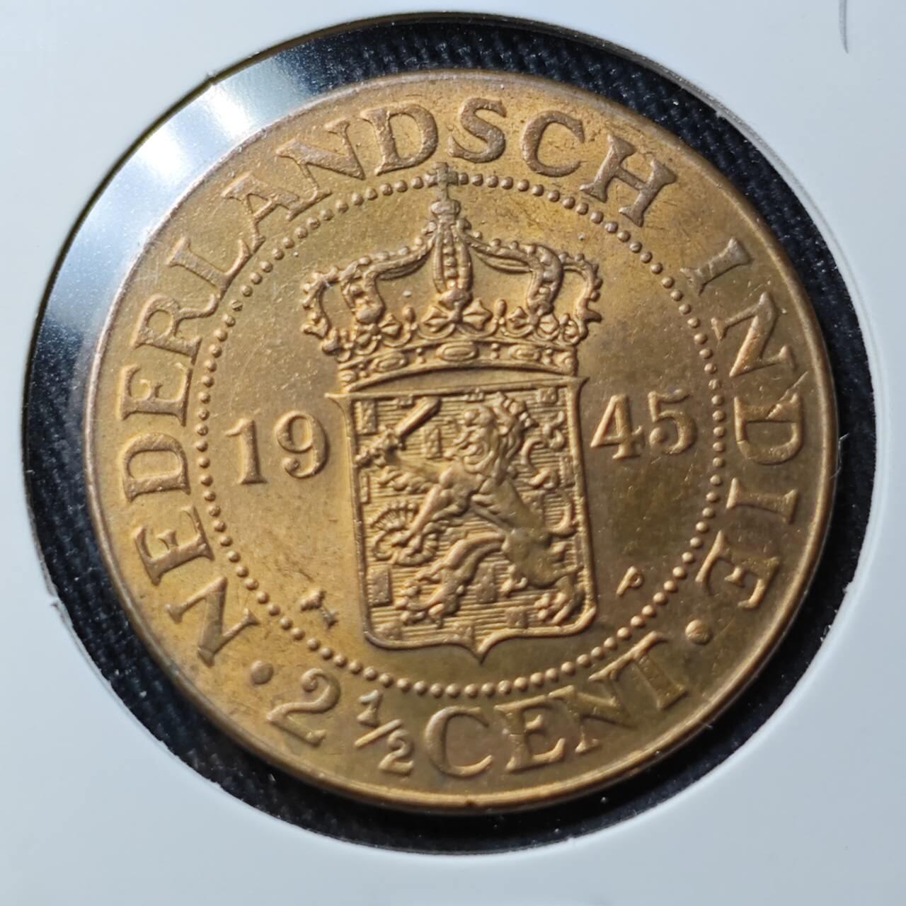 KK钱币收藏小铺 （套币 好品/批量散币 银币）专场  2月预留时间 周末发货  1945荷属东印度一分铜币 好品