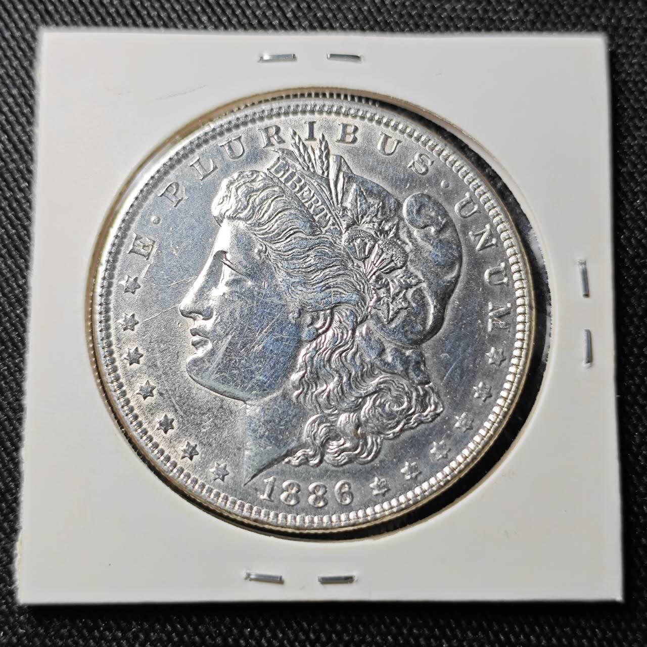 KK钱币收藏小铺 （套币 好品/批量散币 银币）专场  2月预留时间 周末发货  1886美国摩根一元银币