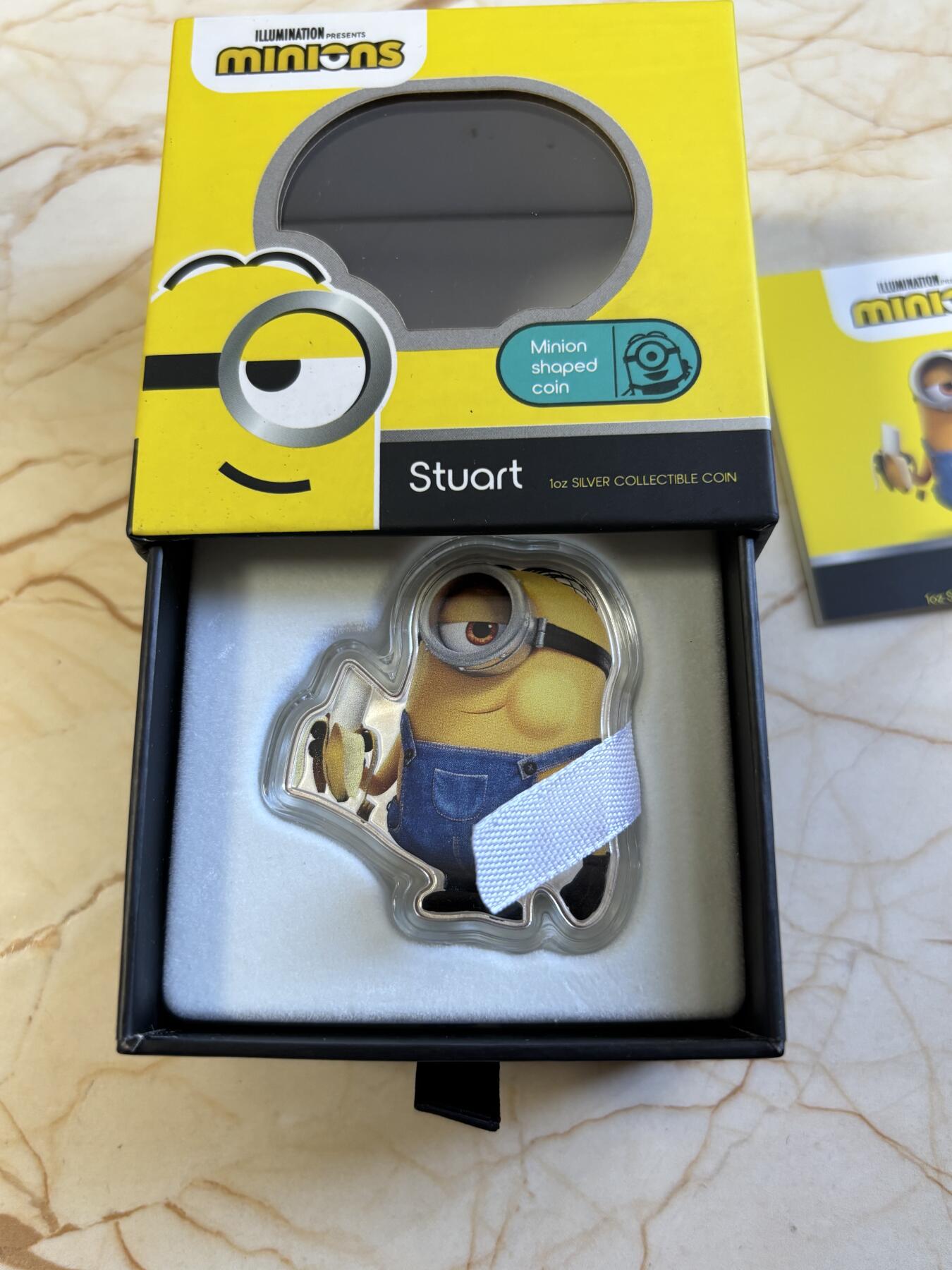 第183期拍卖 纽埃2021年小黄人卡通异形彩色纪念银币，1盎司，发行1000枚，999银