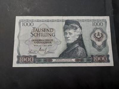 博彦收藏   12月3日 8点 钱币专场 - 1966 奥地利 1000先令 流通好品 有黄
