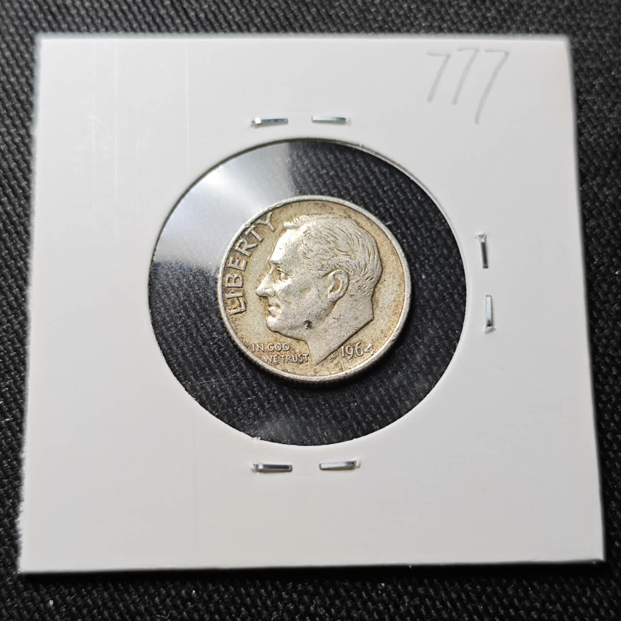 KK钱币收藏小铺 （套币 好品/批量散币 银币）专场  2月预留时间 周末发货   1964美国10分银币