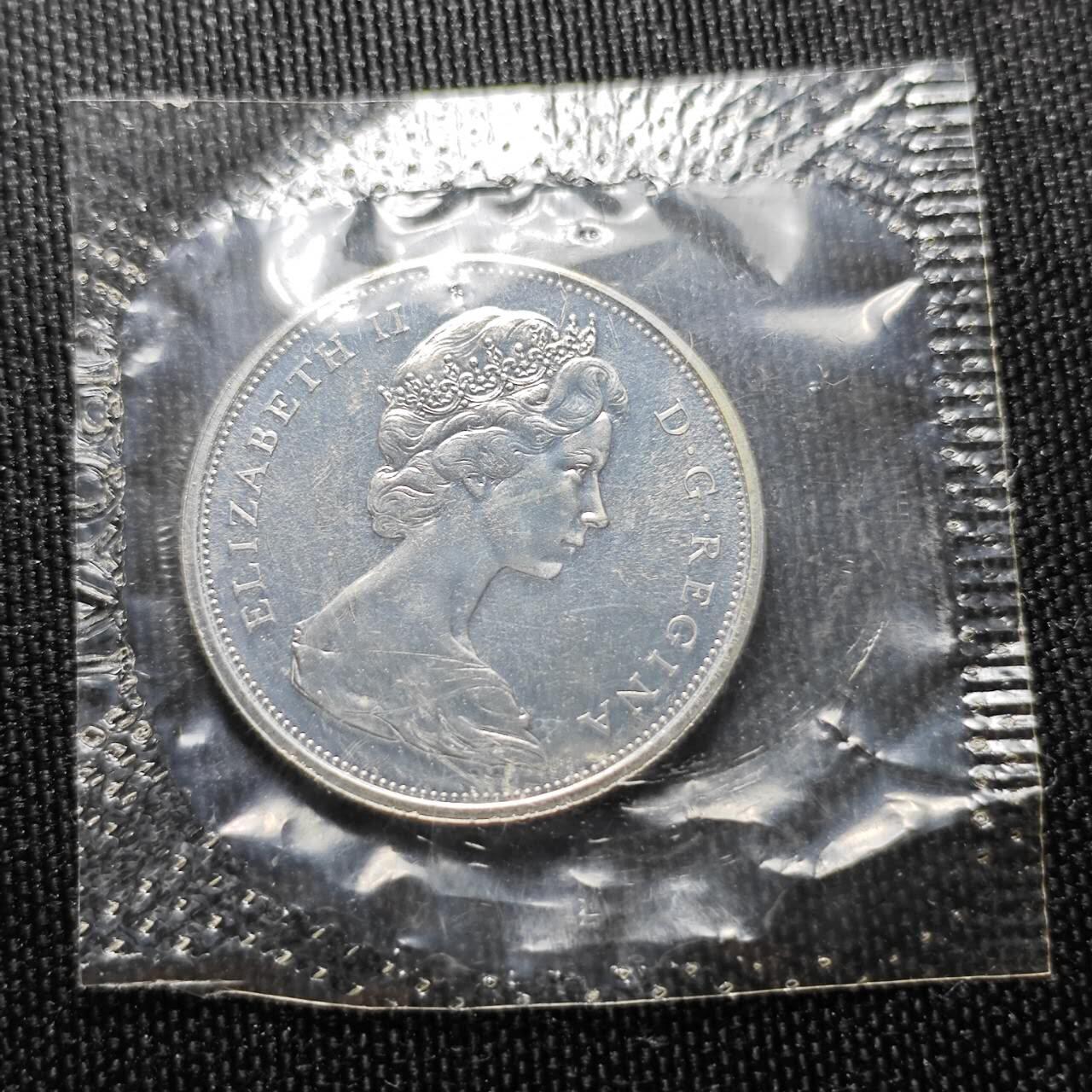 KK钱币收藏小铺 （套币 好品/批量散币 银币）专场  2月预留时间 周末发货   1967加拿大建国200周年 50分精制纪念币 塑封银币