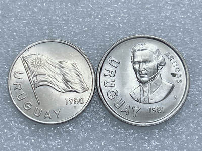 第一海外回流一元起拍收藏 散集专场  第273期 - 乌拉圭硬币 2枚 原光品