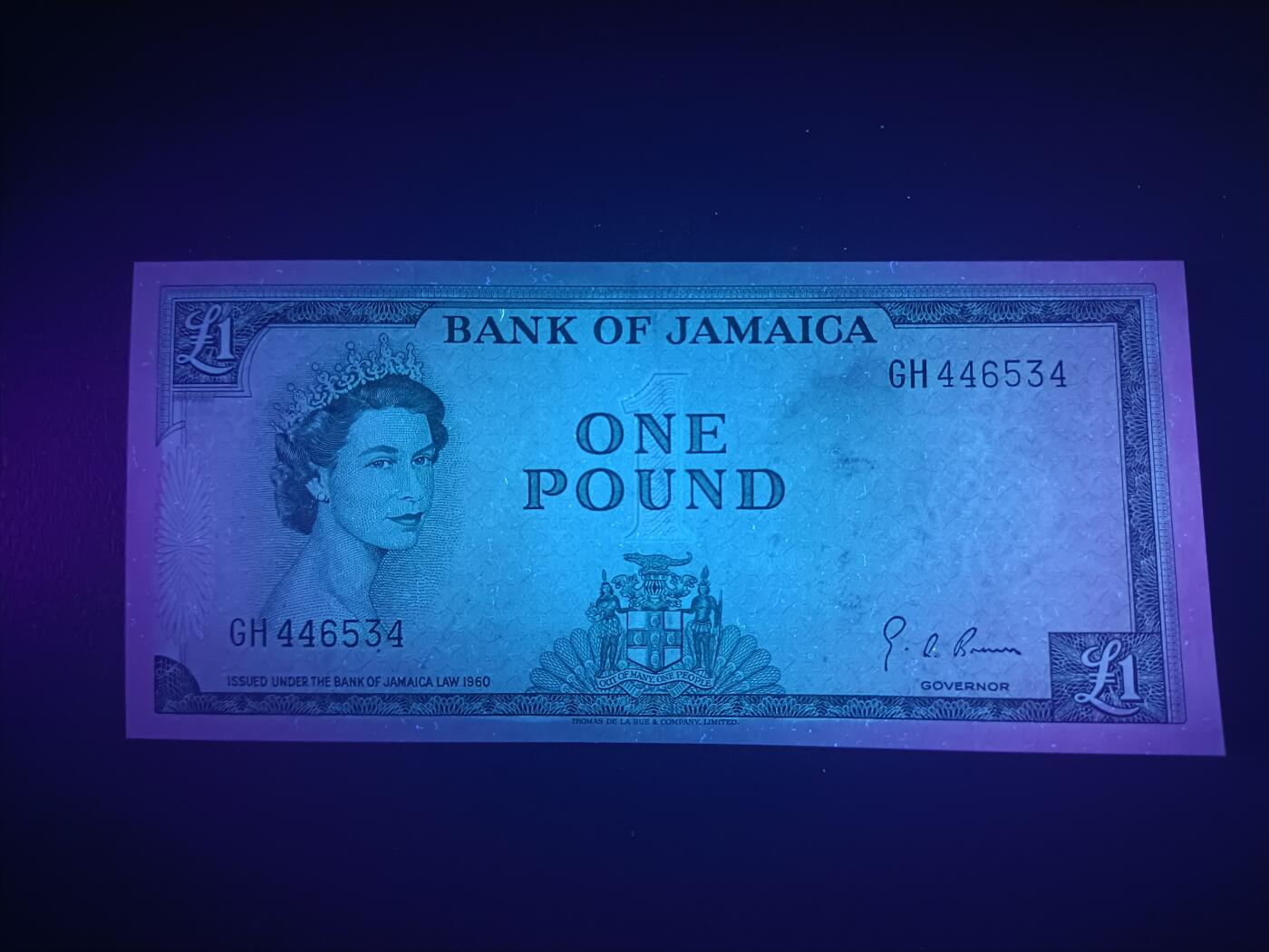 2025十一月第七期，总205期 牙买加1960版1镑UNC-，小皇冠女王和甘蔗收获