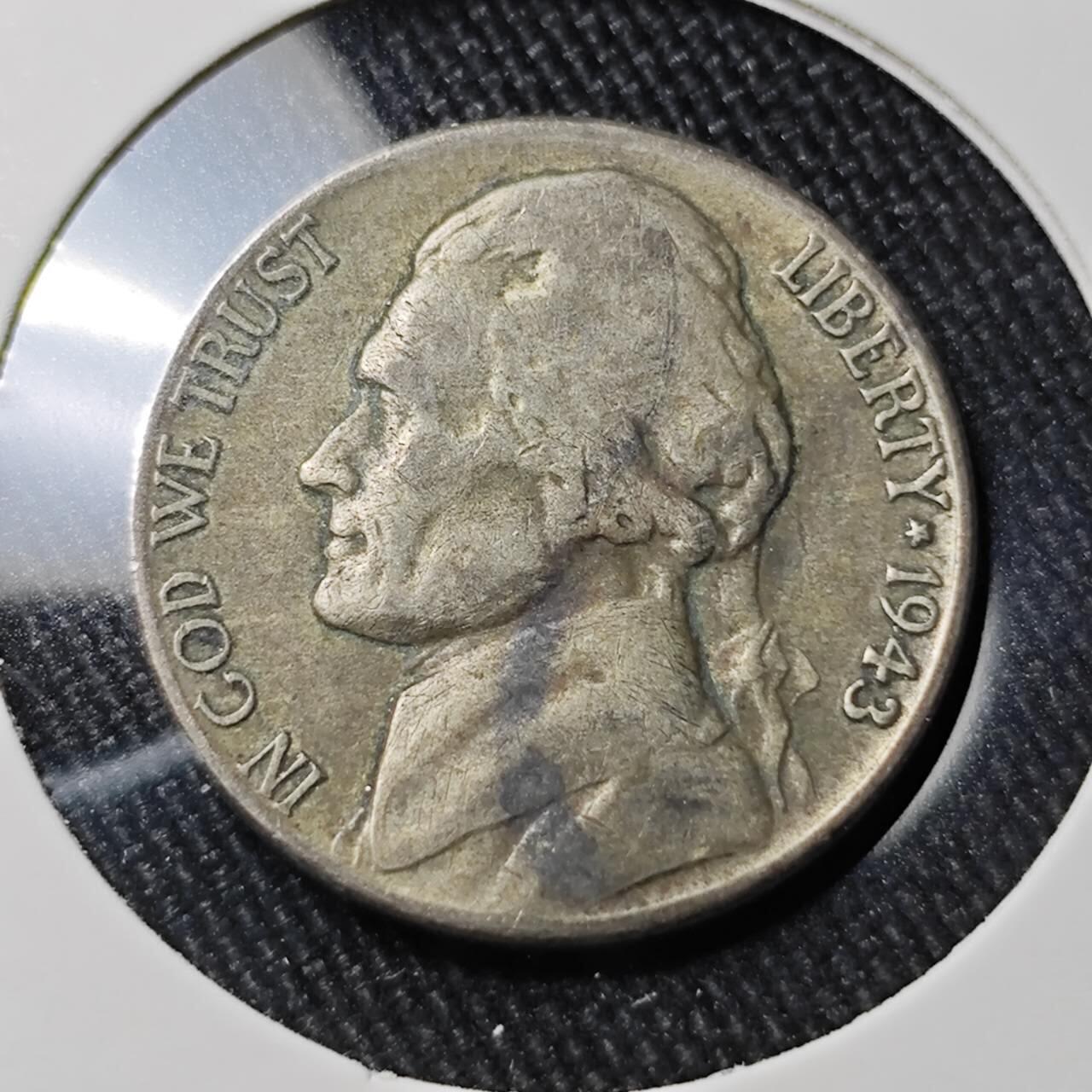 KK钱币收藏小铺 （套币 好品/批量散币 银币）专场  2月预留时间 周末发货  1943美国5分银币 S厂