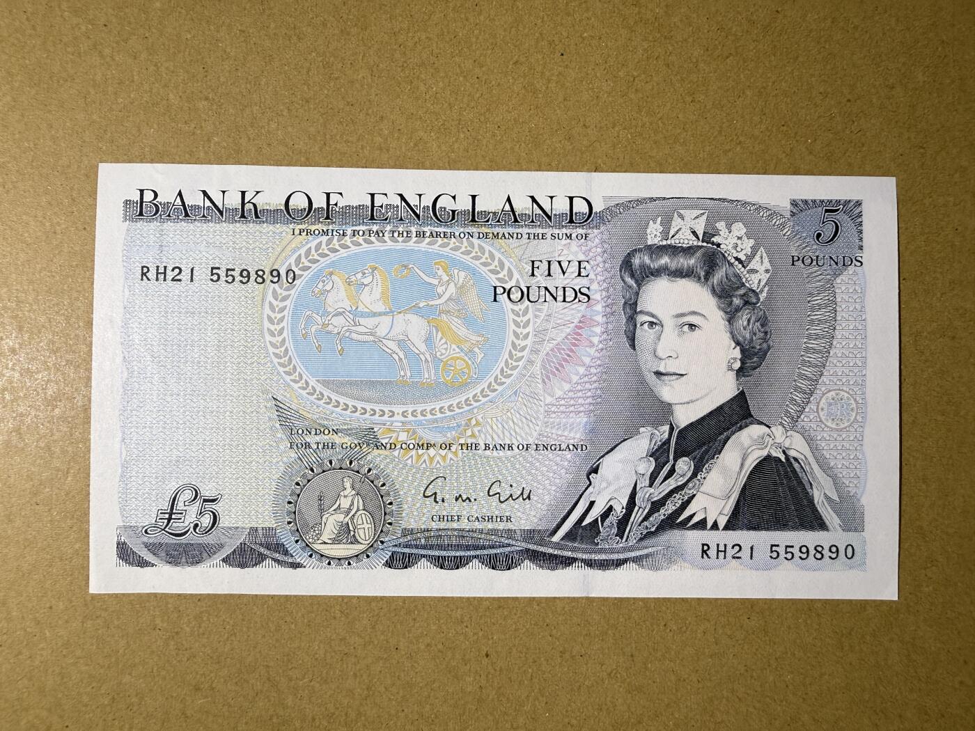 《艾美收藏》第222期-11.30周日外币畅拍 英格兰5镑 UNC D序列 无347