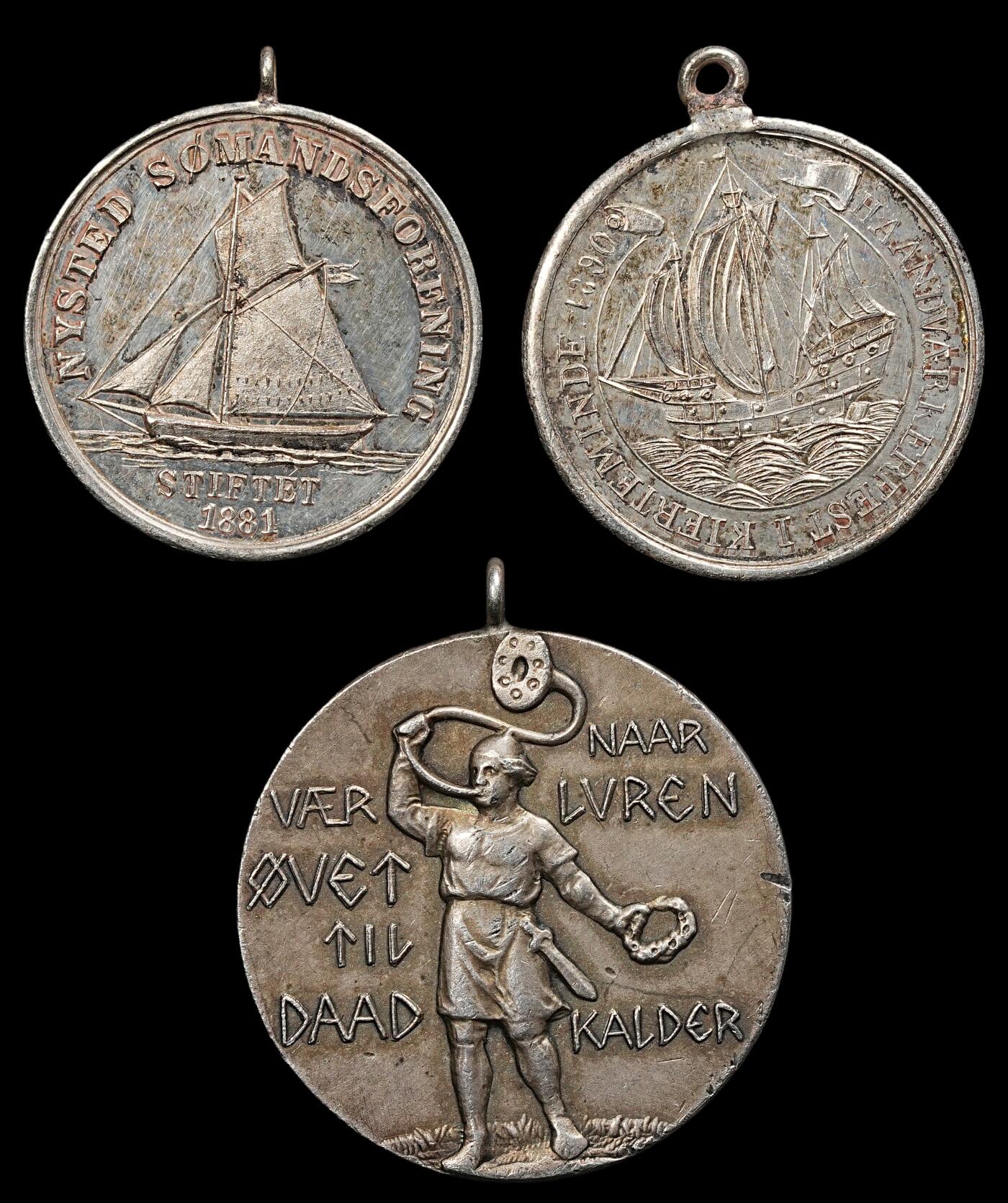 修遠堂世界钱币第九十五期 19世纪末-20世纪初丹麦小银章3枚 重23.65g