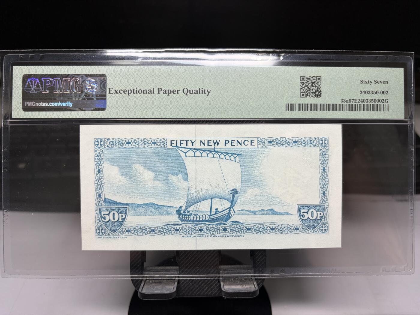 2025年集古藏今外币拍卖第十期-第10场—（总第290拍-纸币专场），本期拍完结算一次，发货时间2-3天，休息几天后继续新的一期拍卖。 PMG67E1979年马恩岛50便士