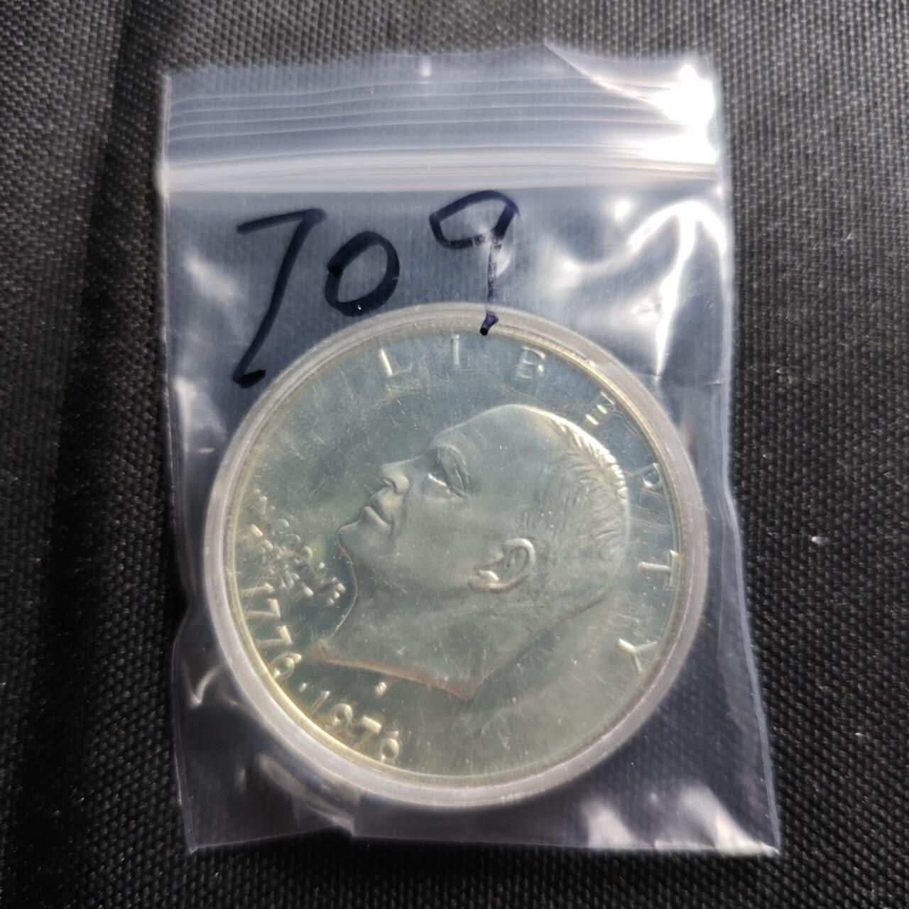 KK钱币收藏小铺 （套币 好品/批量散币 银币）专场  2月预留时间 周末发货  1976美国艾克大一元精制纪念银币