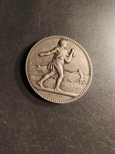 老王徽章第166期 - 法国里尔地区农业互助信贷银行大银章    950银    直径41mm.   重量37g