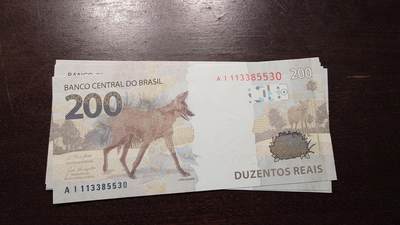 世界钱币～微拍第217期暨2025年第57期  近日新到货品少量 以及老库存一些 - 2020年巴西200雷亚尔全新绝品无47尾号530