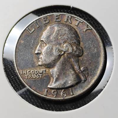 KK钱币收藏小铺 （套币 好品/批量散币 银币）专场  2月预留时间 周末发货 -  1961美国25分银币 包浆好看