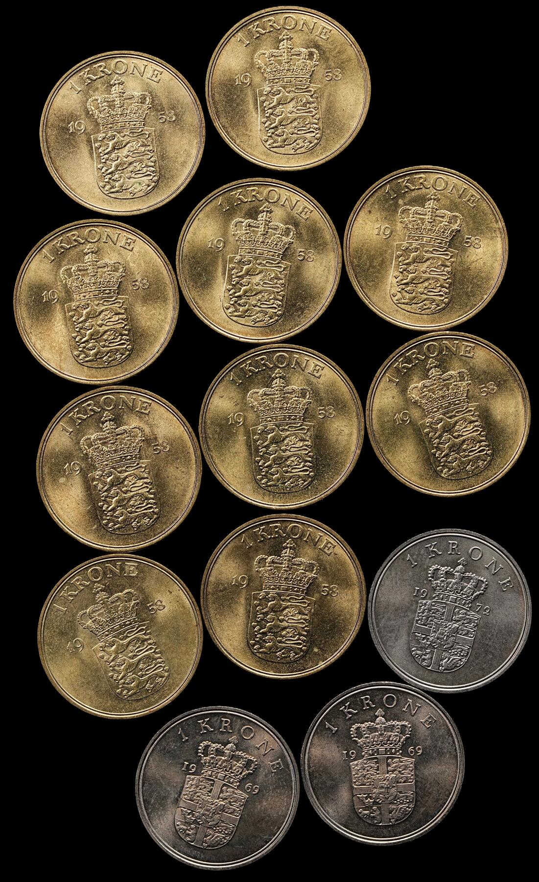 修遠堂世界钱币第九十五期 未流通丹麦现代币一组