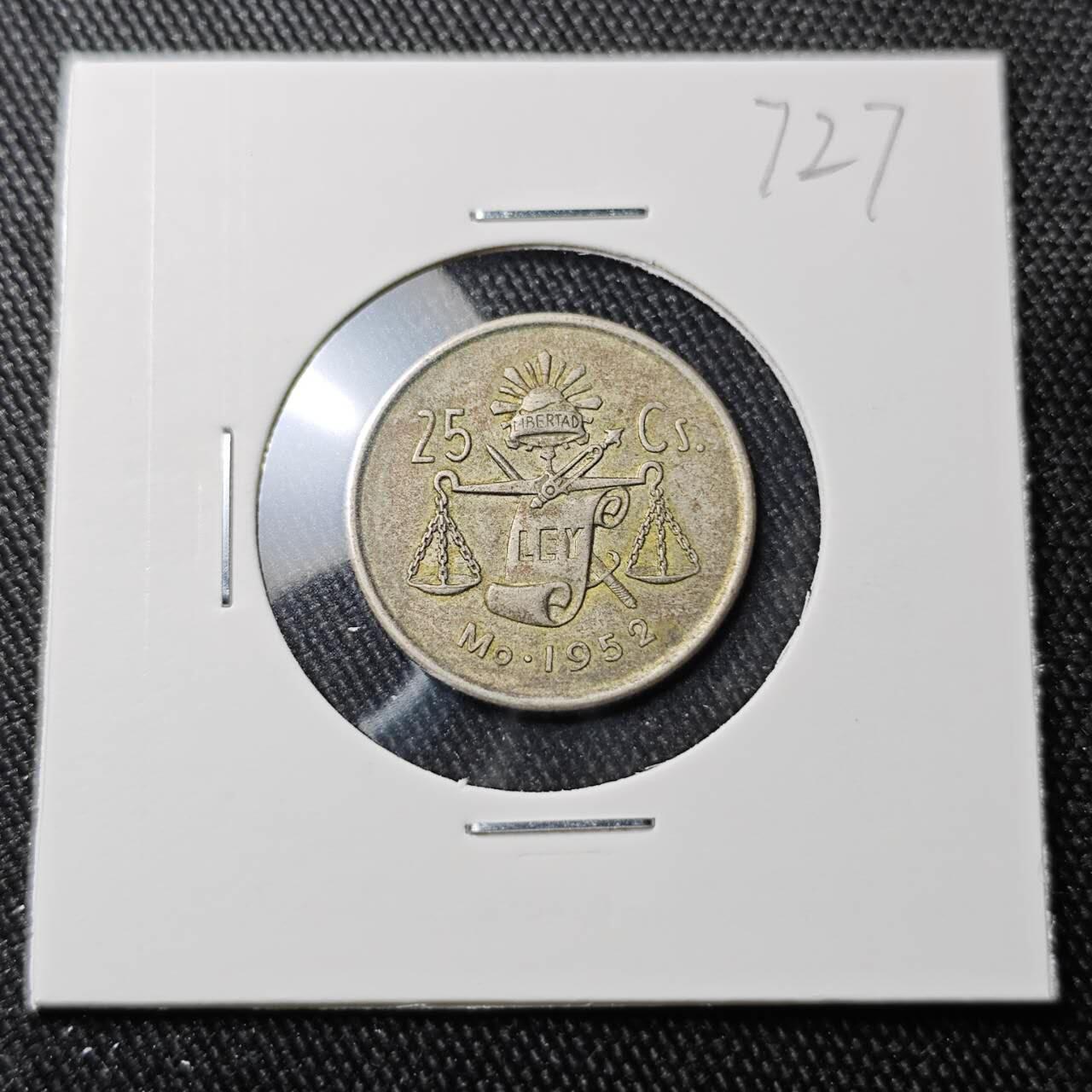 KK钱币收藏小铺 （套币 好品/批量散币 银币）专场  2月预留时间 周末发货  1952墨西哥25分银币