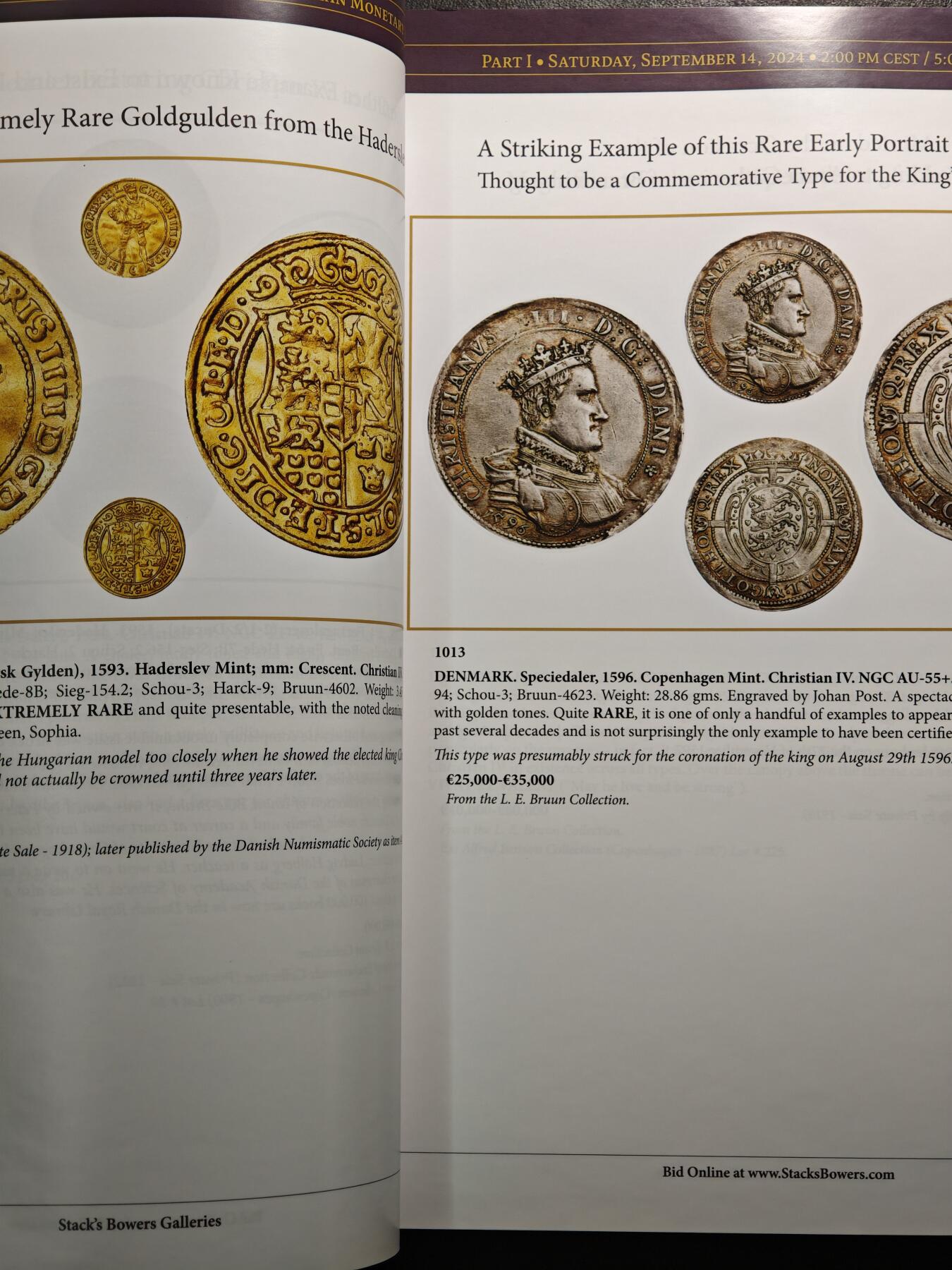 【德藏】世界币章拍卖第155期（拍品征集中~欢迎藏友联系） 98新 SBP拍卖行L.E.BRUUN集藏拍卖会图录 全铜板纸印刷 全书约366页