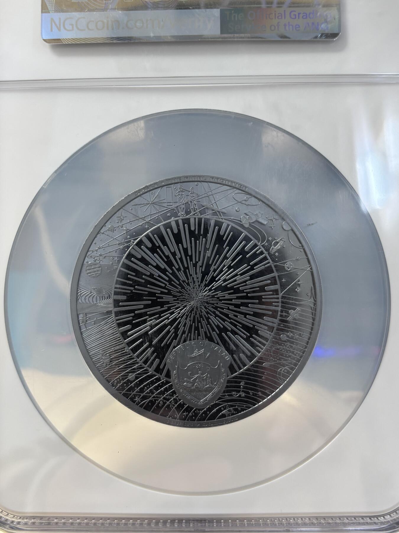 第183期拍卖 帕劳2021年最后的边疆银河3盎司彩银币NGC-PF70无盒无证书，999银，发行333枚