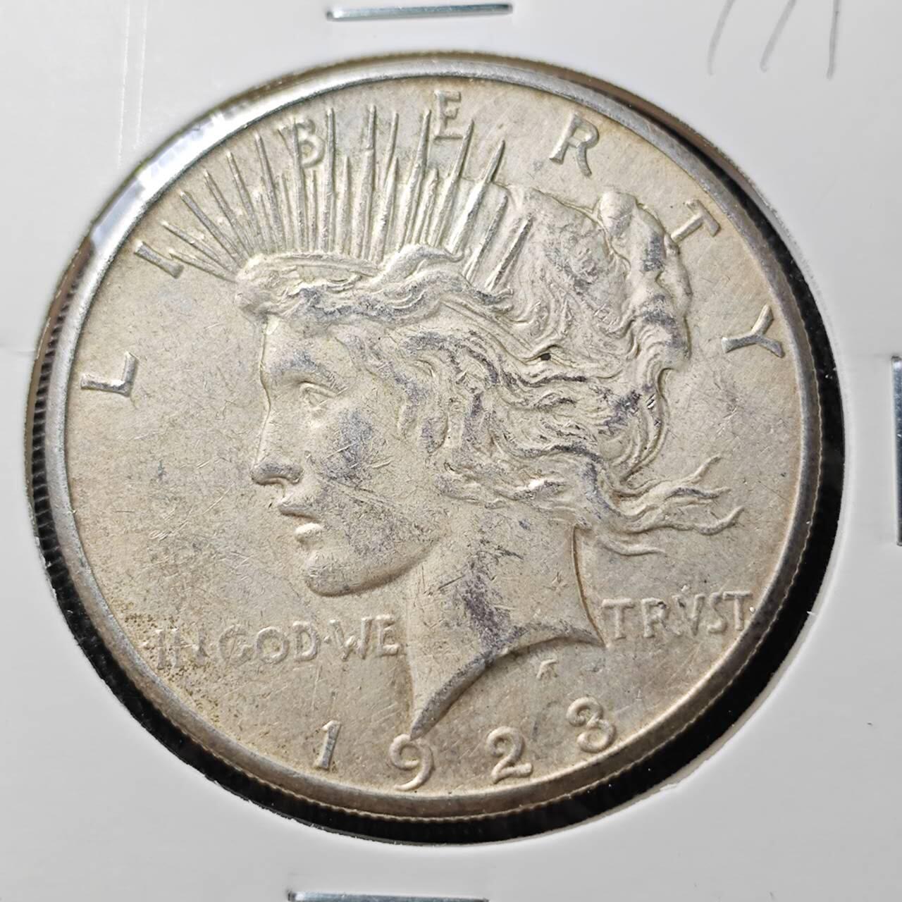 KK钱币收藏小铺 （套币 好品/批量散币 银币）专场  2月预留时间 周末发货  1923美国和平鸽1元银币