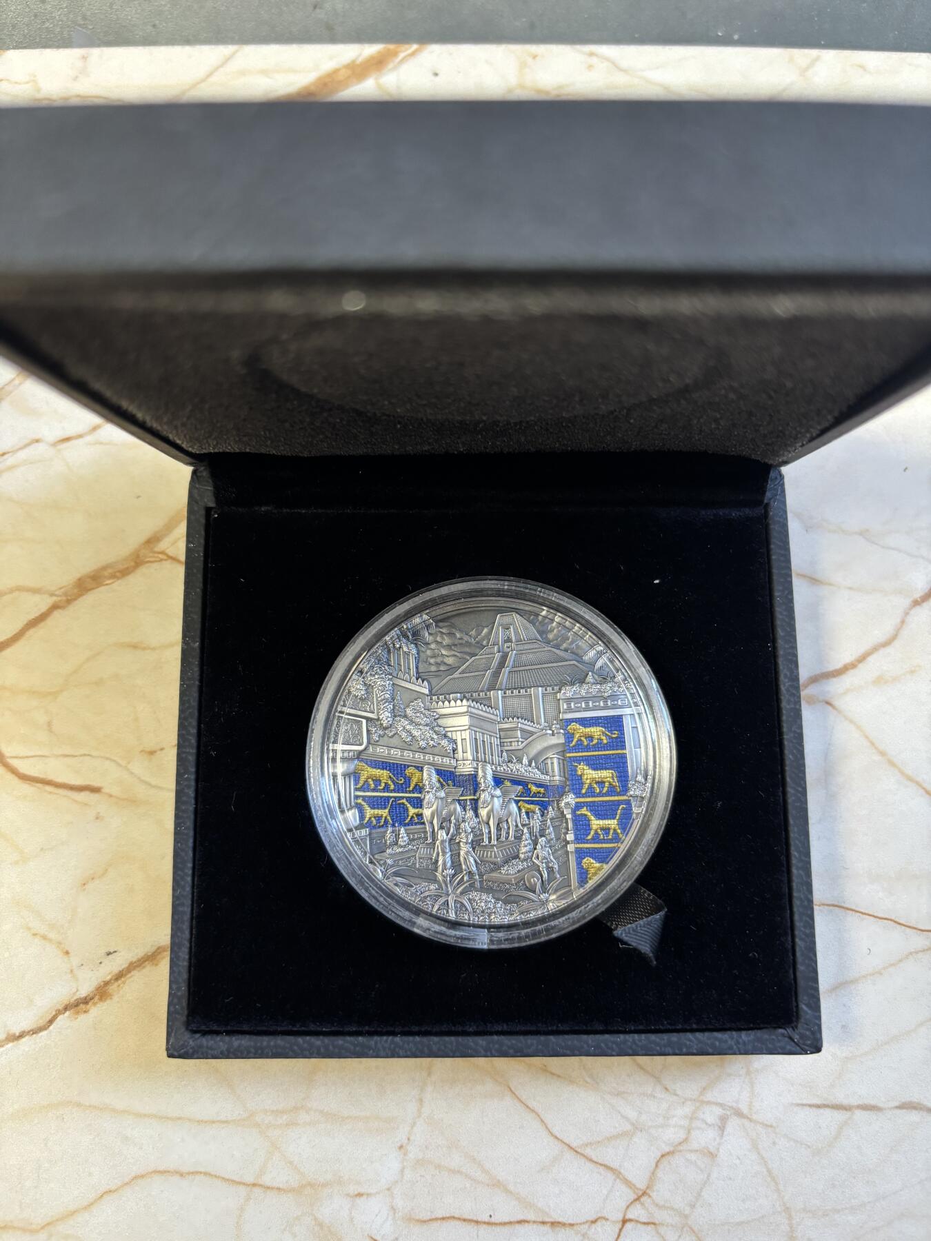 第183期拍卖 获奖帕劳2021失落的文明系列1古巴比伦仿古纪念银币，999银，2盎司， 获得钱币之星年度银币大奖第二名