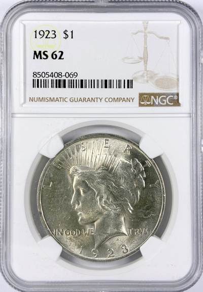 【雨安】【直播拍卖】【世界币章117期-评级币】2025-11-29 周六 19:30 保真 - [评级美洲] USA 美国 1美元  (1921-1935) 和平鸽  NGC-MS62