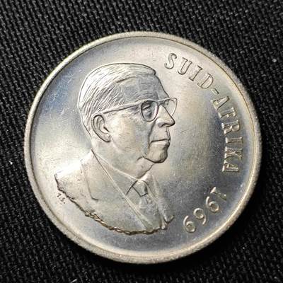 KK钱币收藏小铺 （套币 好品/批量散币 银币）专场  2月预留时间 周末发货 -  1969南非1兰特银币 好品