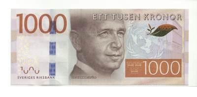 《艾美收藏》第222期-11.30周日外币畅拍 - 瑞典2015年1000克朗最高值UNC尾62 名誉品秘书长
