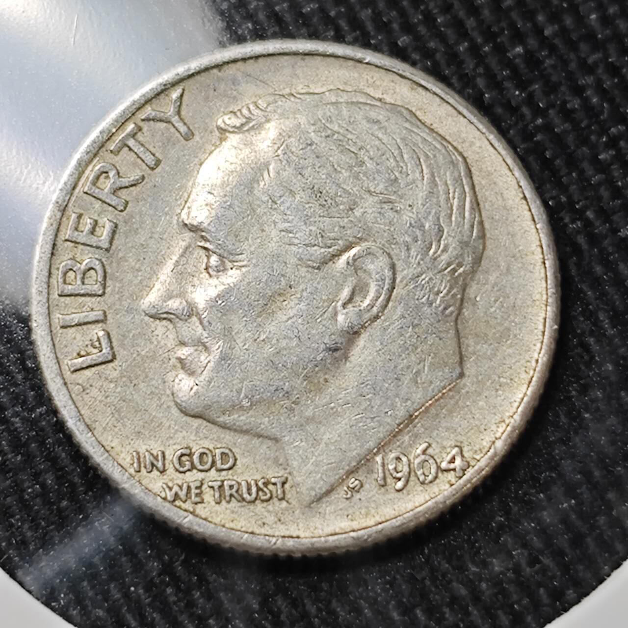 KK钱币收藏小铺 （套币 好品/批量散币 银币）专场  2月预留时间 周末发货    1964美国10分银币