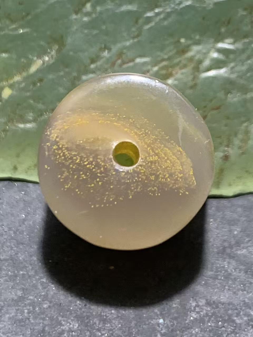 蒙料冻料飘金沙鸡油黄战国红玛瑙通货墩子一个