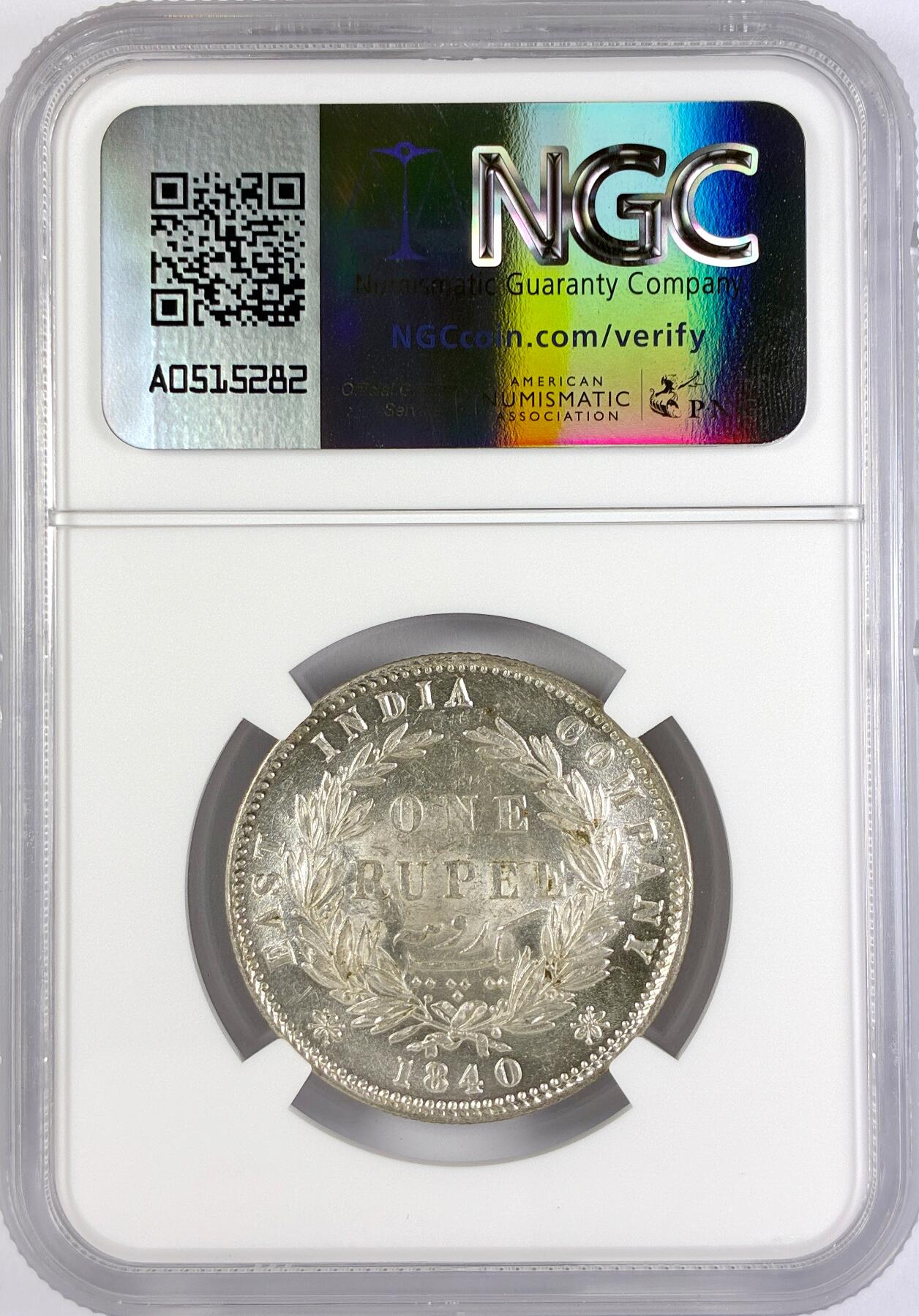 【雨安】【直播拍卖】【世界币章117期-评级币】2025-11-29 周六 19:30 保真 [评级亚洲] India 英属印度 1卢比 KM#0458 1840年 维多利亚  NGC-MS62