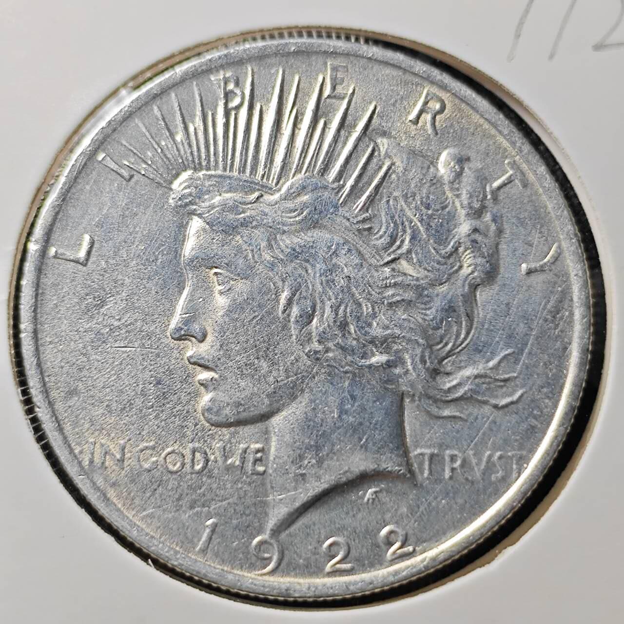 KK钱币收藏小铺 （套币 好品/批量散币 银币）专场  2月预留时间 周末发货  1922美国和平鸽一元银币