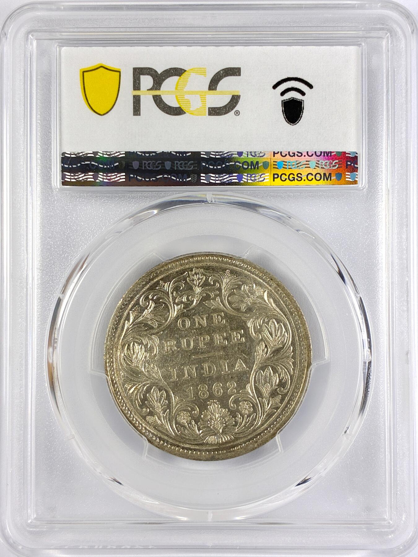 【雨安】【直播拍卖】【世界币章117期-评级币】2025-11-29 周六 19:30 保真 [评级亚洲] India 英属印度 1卢比 KM#0473 1862年 维多利亚  PCGS-MS63