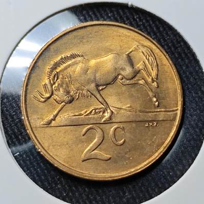 KK钱币收藏小铺 （套币 好品/批量散币 银币）专场  2月预留时间 周末发货 -  1983南非2分铜币 好品