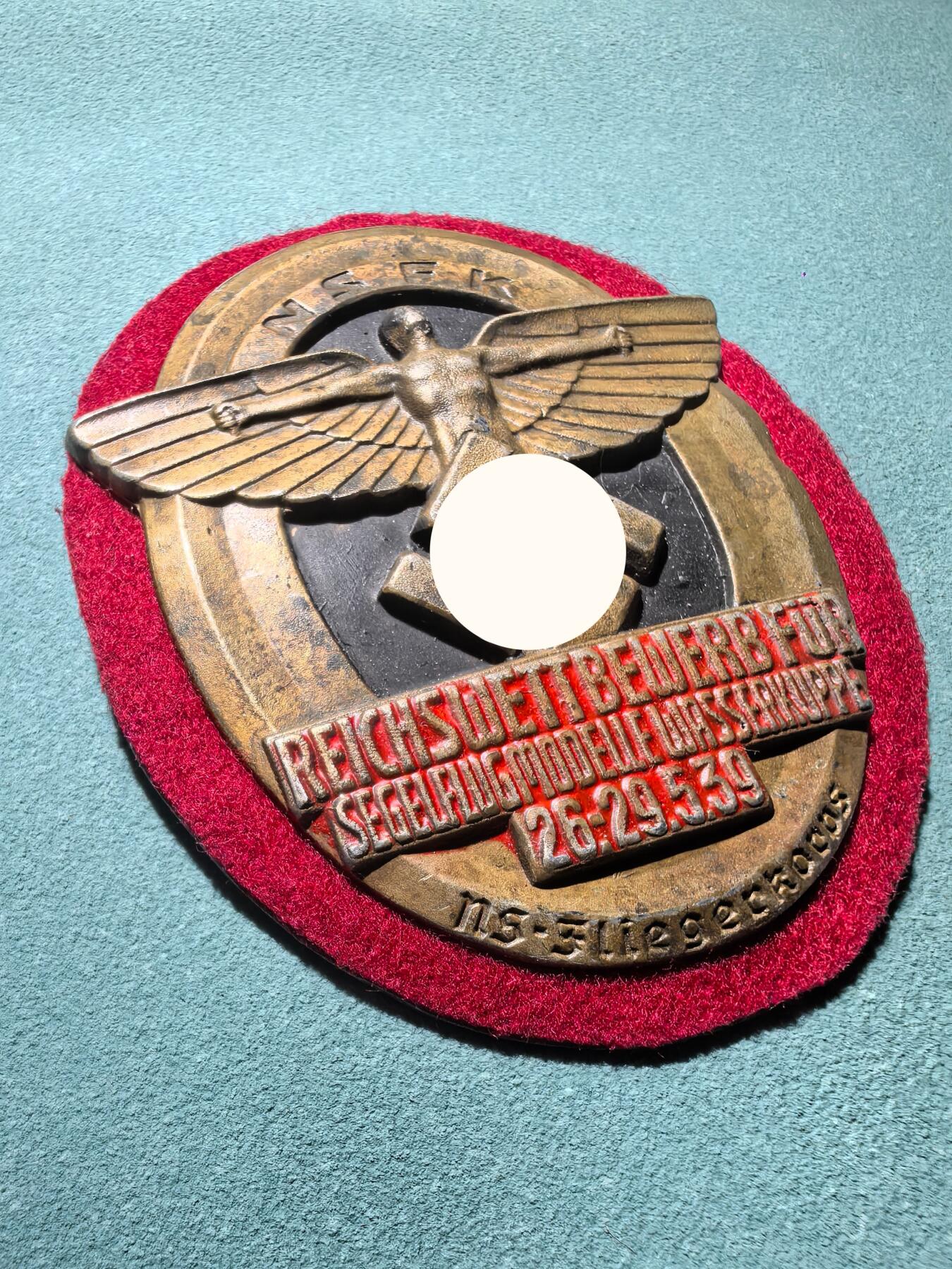 盛世勋华——号角文化勋章邮票专场拍卖第290期 德国（1939）NS飞行团（NSFK）1939年全国滑翔飞行竞赛纪念章 大尺寸 极为少见