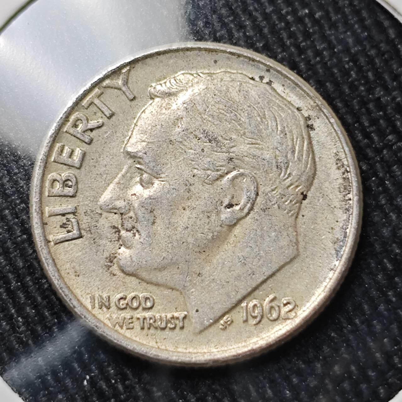 KK钱币收藏小铺 （套币 好品/批量散币 银币）专场  2月预留时间 周末发货   1962美国10分银币