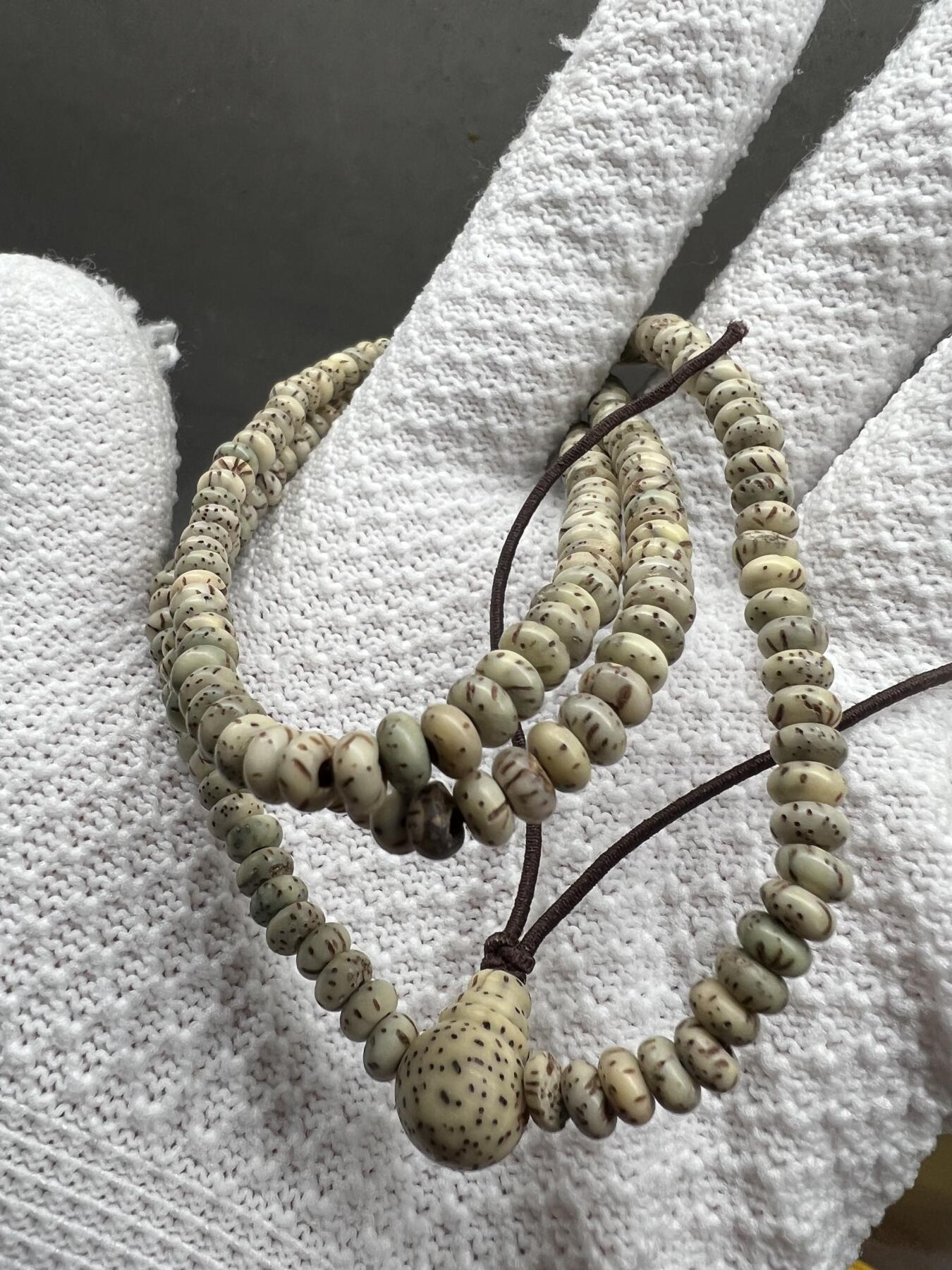 零元拍：W2 原生态星月菩提 石玉小米粒长串 200粒 4.9MM