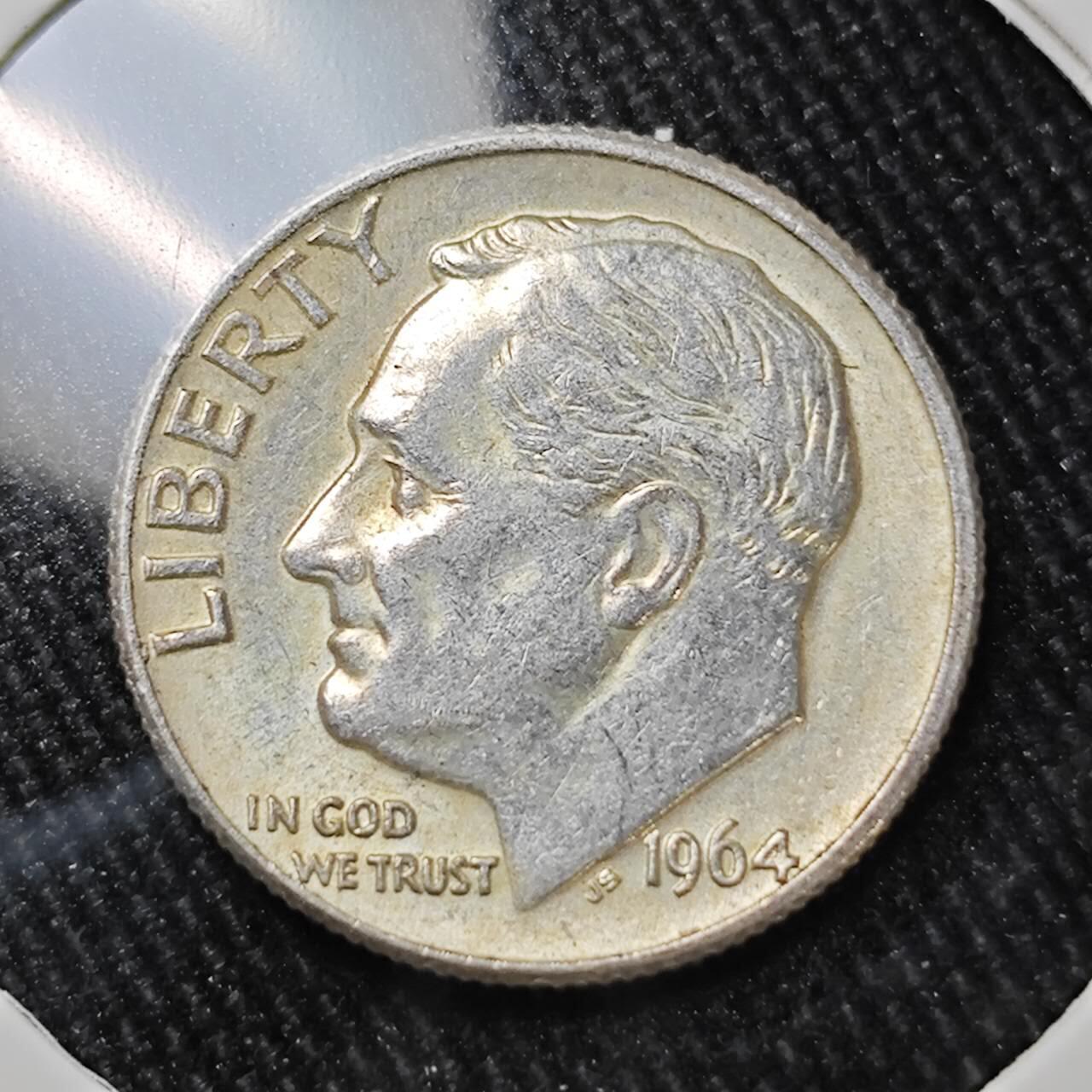 KK钱币收藏小铺 （套币 好品/批量散币 银币）专场  2月预留时间 周末发货   1964美国10分银币