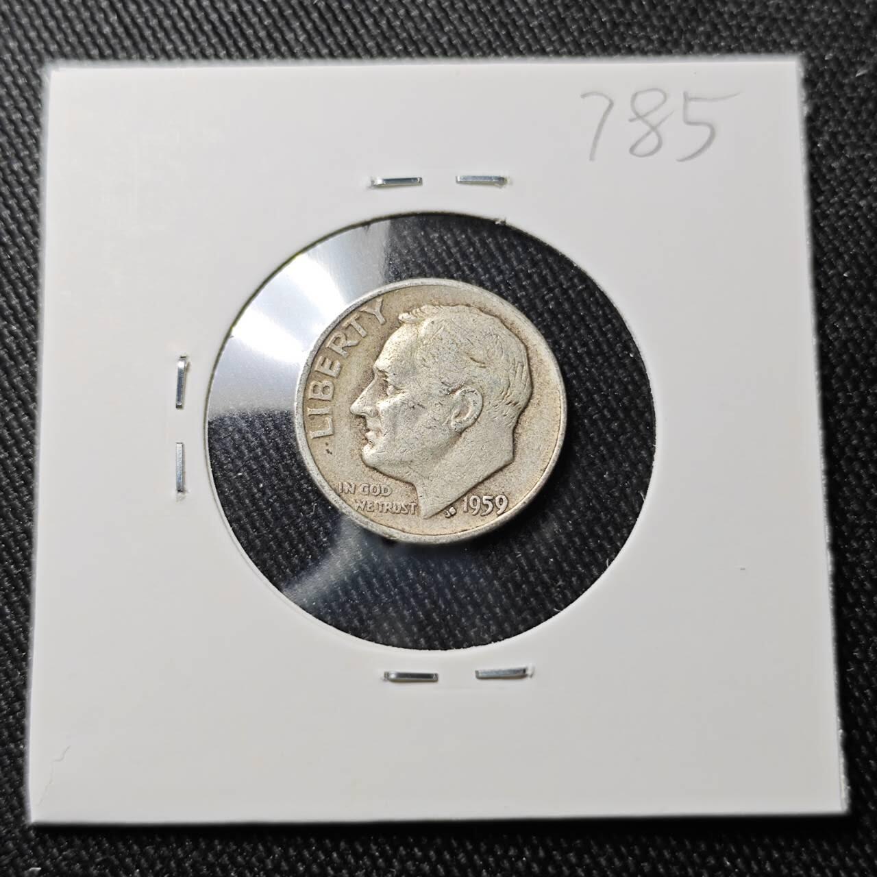 KK钱币收藏小铺 （套币 好品/批量散币 银币）专场  2月预留时间 周末发货   1959美国10分银币